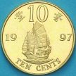Монета Гонконг 10 центов 1997 год. Пруф