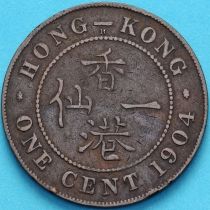 Гонконг 1 цент 1904 год.