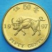 Монета Гонконга 50 центов 1997 год. Бык.
