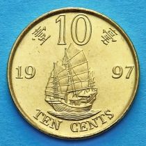 Гонконг 10 центов 1997 год. Парусник.