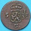 Монета Нидерландской Индии (Батавия) 1/32 гульдена 1808 год.