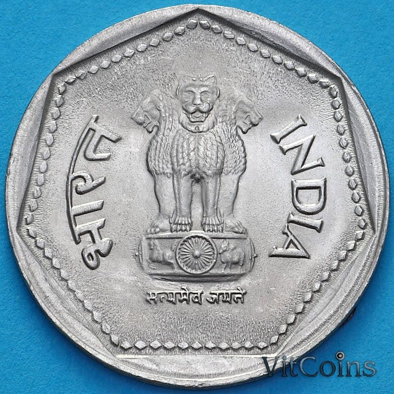 Монета Индия 1 рупия 1985 год. Бомбей. UNC