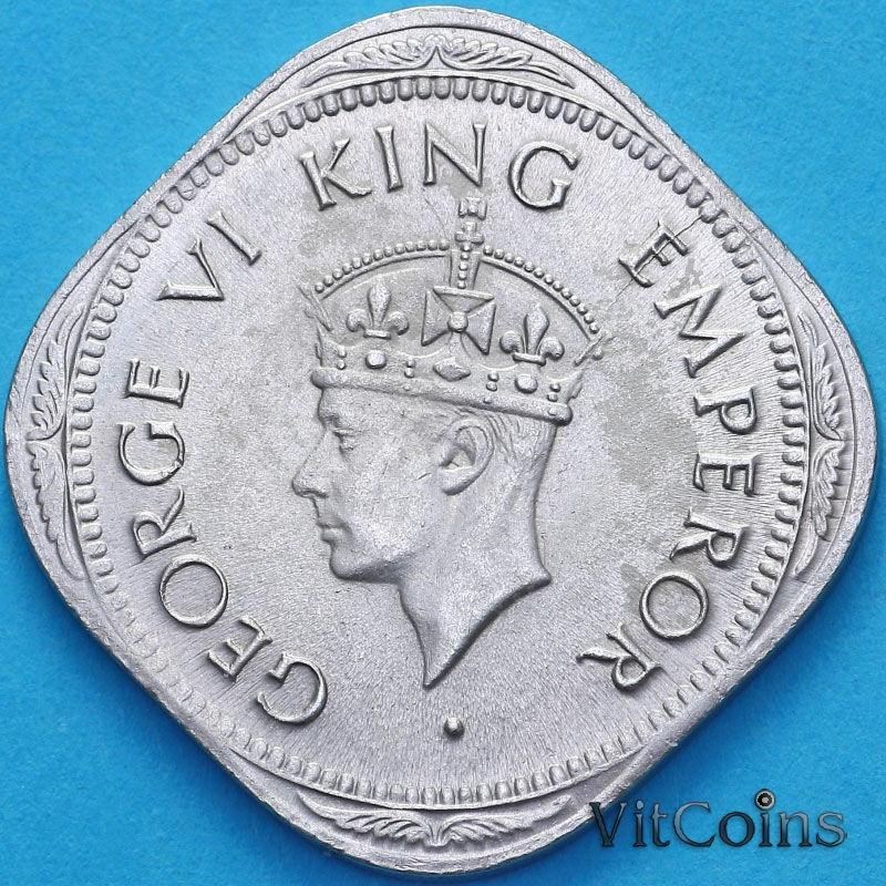 Монета Британская Индия 2 анны 1946 год. Калькутта. UNC