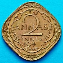 Британская Индия 2 анны 1942 год.