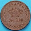 Монета Индия Португальская 1/4 танга 1886 год.