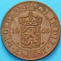 Индия Нидерландская 2 1/2 цента 1945 год. VF