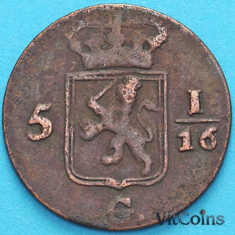 Монета Нидерландская Индия (Батавия) 1 дуит 1815 год. Н