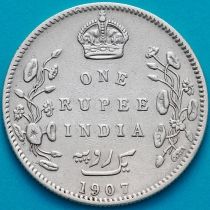 Британская Индия 1 рупия 1906 год. Бомбей. Серебро.