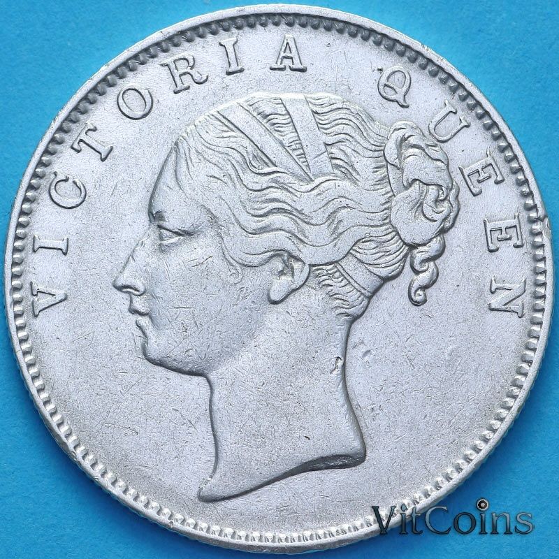 Монета Британская Индия 1 рупия 1840 год. КМ№ 457. №3