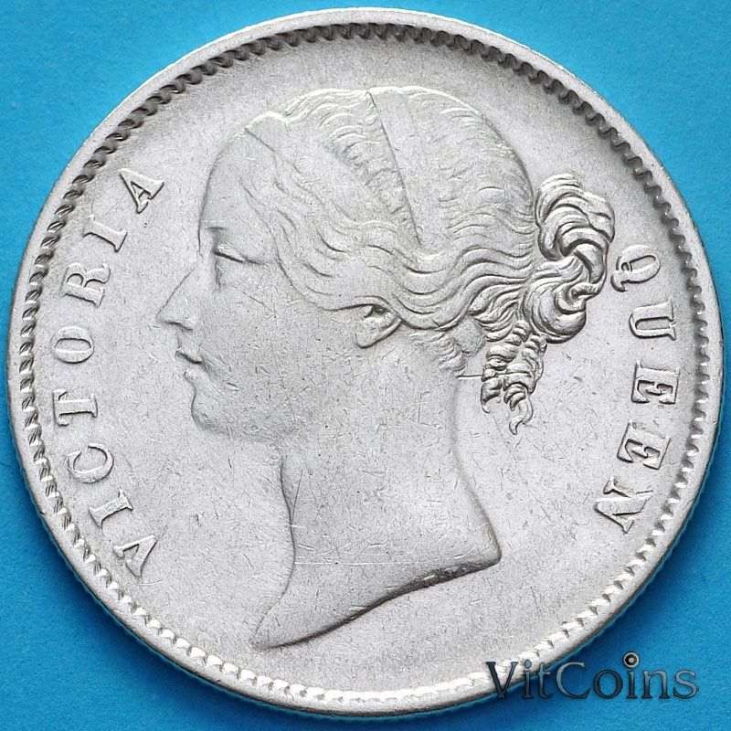 Монета Британская Индия 1 рупия 1840 год. КМ№ 457