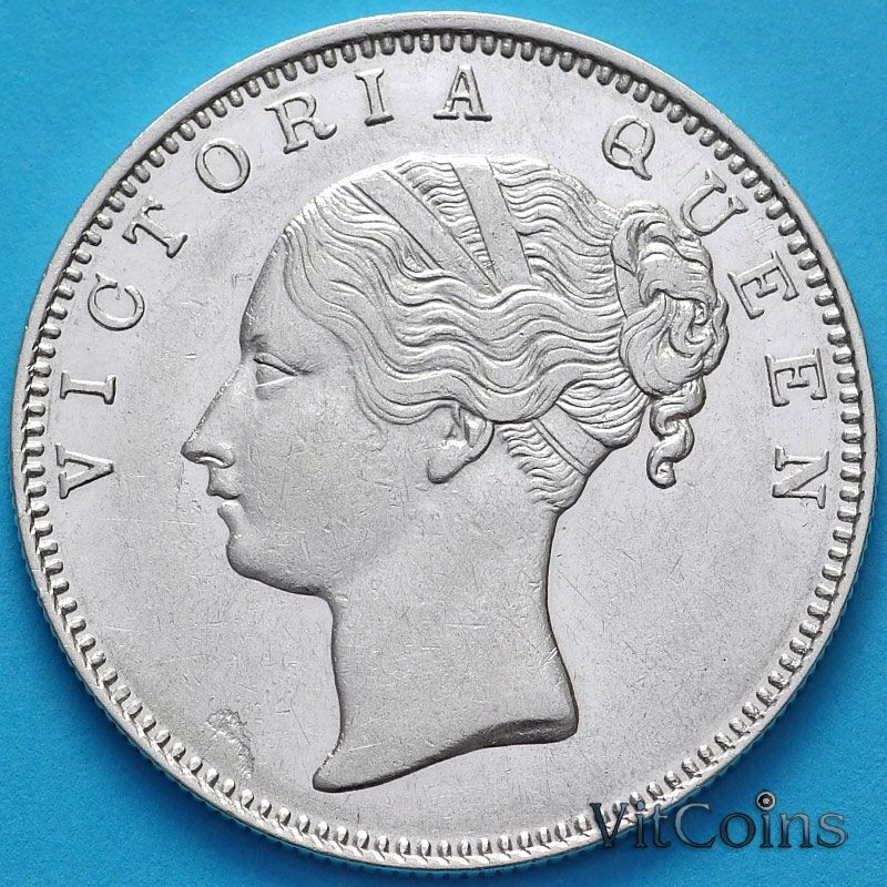 Монета Британская Индия 1 рупия 1840 год. КМ№ 457. №1