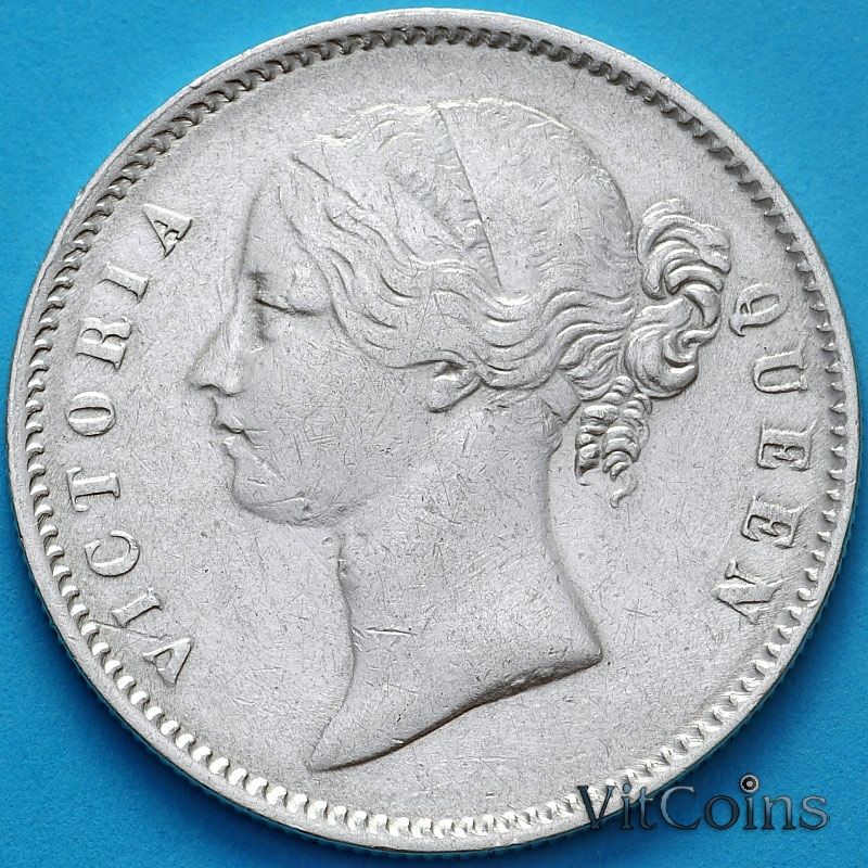 Монета Британская Индия 1 рупия 1840 год. КМ№ 458 №2