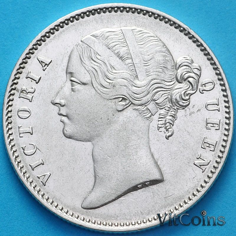 Монета Британская Индия 1 рупия 1840 год. КМ№ 458 №3