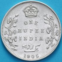 Британская Индия 1 рупия 1905 год. Бомбей. Серебро.