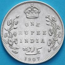 Британская Индия 1 рупия 1907 год. Бомбей. Серебро. №2