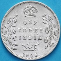 Британская Индия 1 рупия 1905 год. Бомбей. Серебро. №2