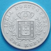 Индия Португальская 1 рупия 1882 год. Серебро. №1.