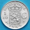 Монета Нидерландская Восточная Индия 1/10 гульдена 1945 год. S. Серебро.