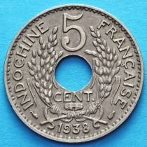 Индокитай Французский 5 сантимов 1938-1939 год.