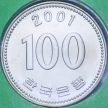 Монета Южная Корея 100 вон 2001 год. BU Монета Южная Корея 100 вон 2001 год. BU