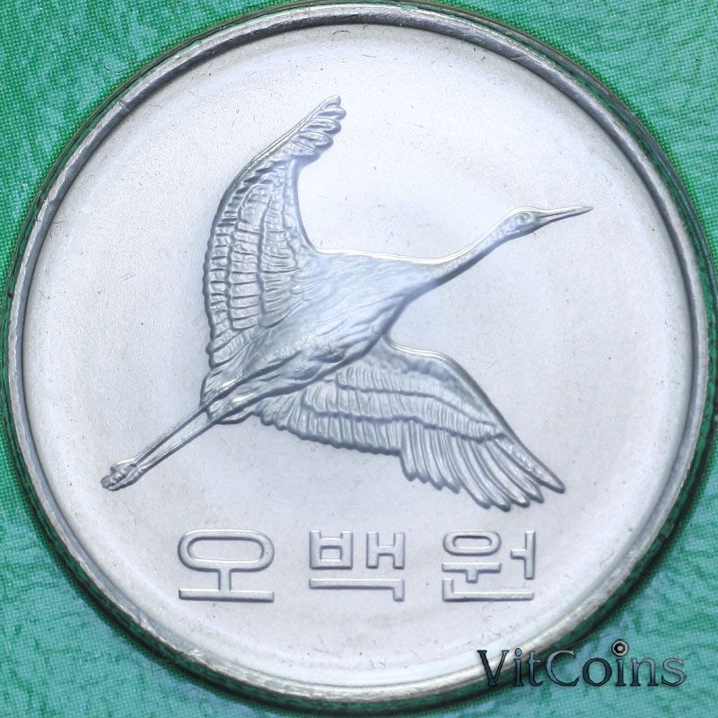 Монета Южная Корея 500 вон 2001 год. BU Монета Южная Корея 500 вон 2001 год. BU