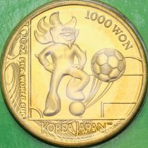 Южная Корея 1000 вон 2001 год. Чемпионат мира по футболу 2002. BU
