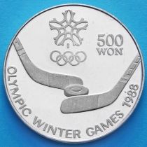 Северная Корея 500 вон 1988 год. Олимпиада в Сеуле. Серебро