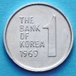 Монета Южной Кореи 1 вон 1969 год.
