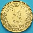 Монета Ливия 1/4 динара 2014 год. 