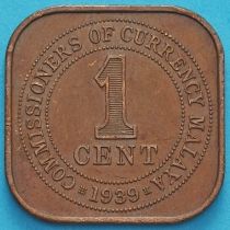 Малайя 1 цент 1939 год.