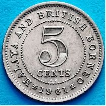 Малайя и Британское Борнео 5 центов 1961 год. KN