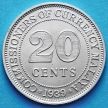 Монета Малайи 20 центов 1939 год. Серебро.