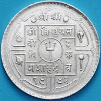 Непал 50 пайс 1935 год. VS1992. Серебро.