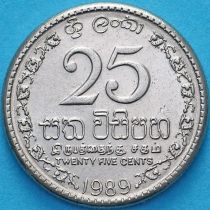 Шри Ланка 25 центов 1989 год.
