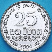 Шри Ланка 25 центов 2004 год.