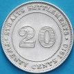 Монета Стрейтс-Сетлментс 20 центов 1910 год. Серебро. №1
