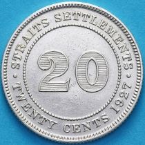 Стрейтс-Сетлментс 20 центов 1927 год. Серебро. №1