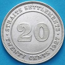 Стрейтс-Сетлментс 20 центов 1927 год. Серебро. №2