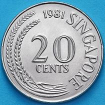 Сингапур 20 центов 1981 год.