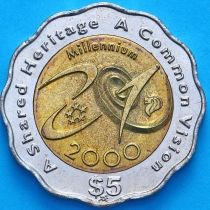 Сингапур 5 долларов 2000 год. Миллениум
