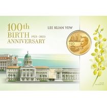 Сингапур 10 долларов 2023 год. Ли Куан Ю. Буклет