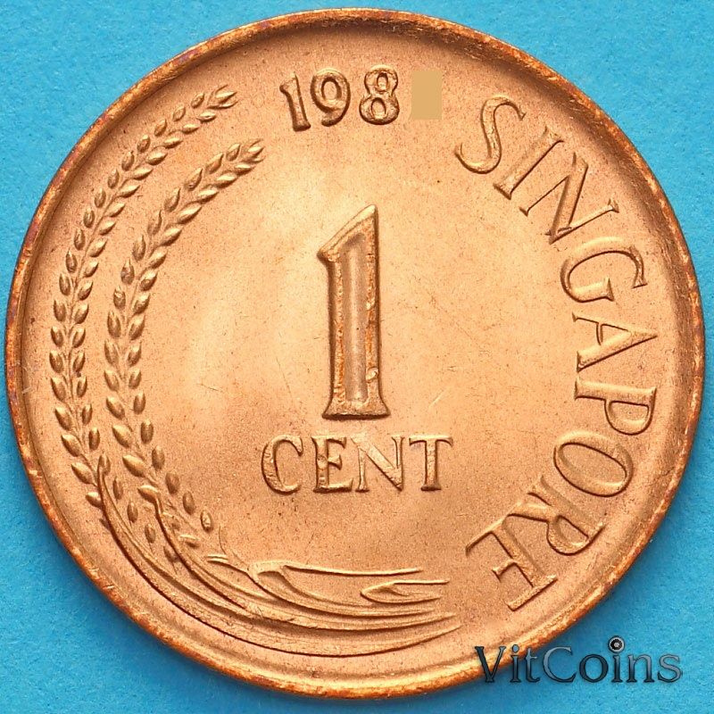 Монета Сингапур 1 цент 1980 год.