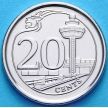 Монета Сингапур 20 центов 2013 год.