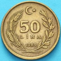 Турция 50 лир 1989 год.