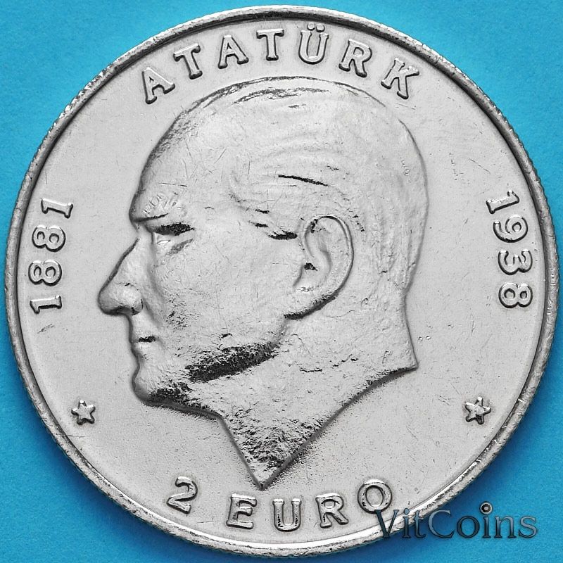 Монета Турция 500000 лир 1998 год. 2 Евро