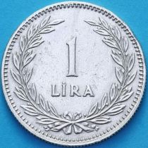 Турция 1 лира 1948 год. Серебро.