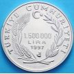 Монета 1.500.000 лир 1997 г. Серебро, Турция
