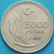 Монета Турция 5000 лир 1993 год.