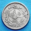 Монета Турция, Османская империя 5 пара 1909 год. На аверсе под тугрой цифра "٣" (3)