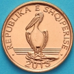 Монета Албания 1 лек 2013 год. Кудрявый пеликан.
